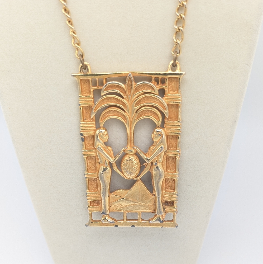 Statement Egyptian Revival Pendant Necklace